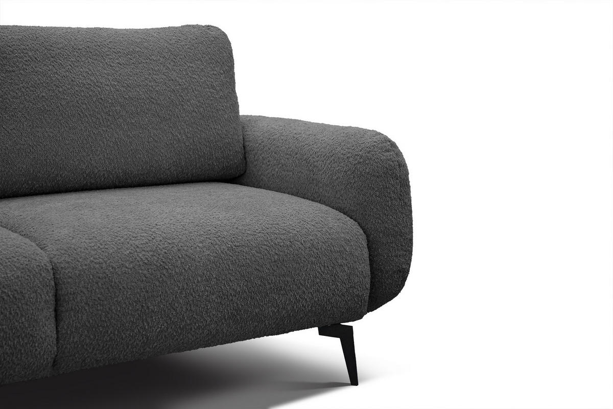 SOFA FEBE 3-Sitzer, dunkelgrau - Dunkelgrau/Schwarz, Holz/Textil (190/82/96cm) - Courtois Laville