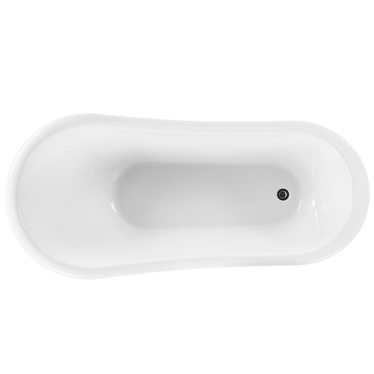 BADEWANNE FREISTEHEND 77x153x74 cm schwarz Cayman - Schwarz, Kunststoff (77/74/153cm) - Beliani