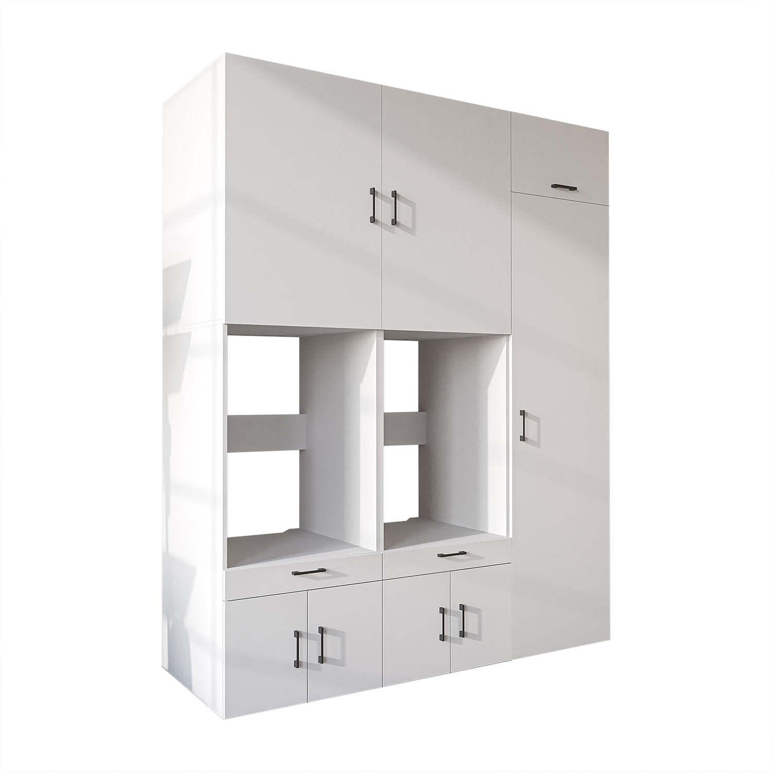 WASCHMASCHINENSCHRANK Serie 3 194cm Breit, 240cm Hoch - Weiß, Holzwerkstoff (194/240/67cm)