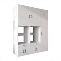 WASCHMASCHINENSCHRANK Serie 3 194cm Breit, 240cm Hoch - Weiß, Holzwerkstoff (194/240/67cm)