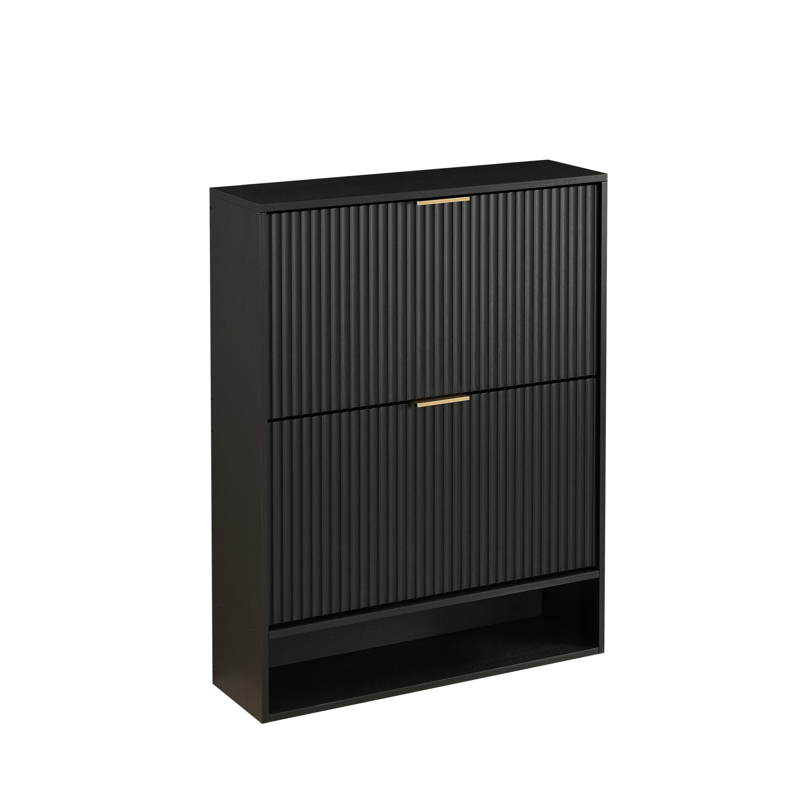SCHUHSCHRANK Schwarz 80/24/102 cm - Schwarz, Holzwerkstoff (80/102/24cm) - PANGIVO