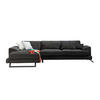ECKSOFA mit verstellbarer Rückenlehne - Anthrazit/Creme, Holz/Textil (304/190cm) - myHomelando