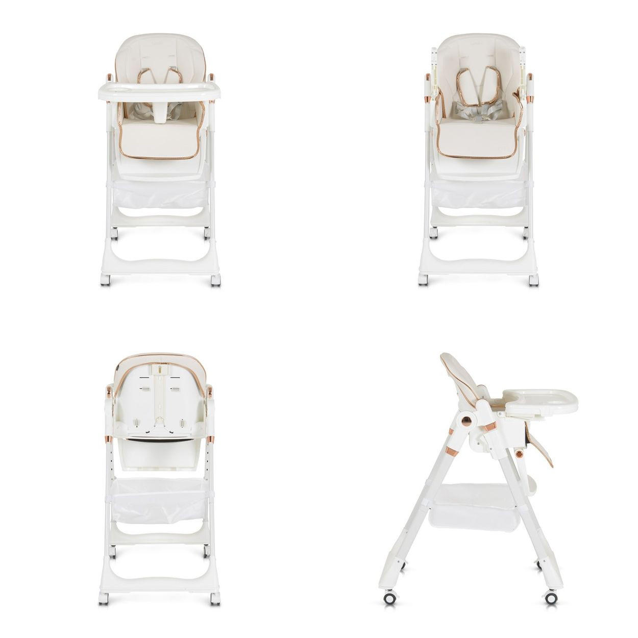 HOCHSTUHL Lindo weiß Lätzchen Besteck Räder Korb höhenverstellbar - Weiß, Kunststoff (49/100/90cm) - Moni