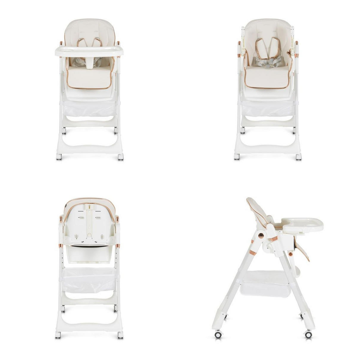 HOCHSTUHL Lindo weiß Lätzchen Besteck Räder Korb höhenverstellbar - Weiß, Kunststoff (49/100/90cm) - Moni