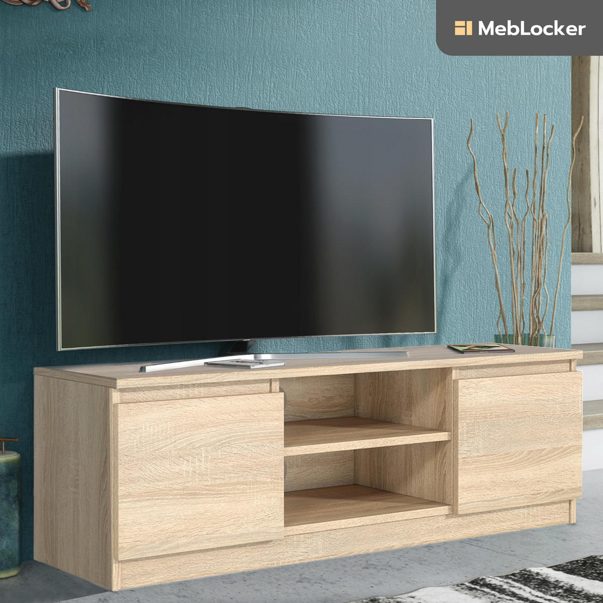 TV Schrank SonomaEiche 120,4 x 39 x 38,5cm Wohnzimmer Möbel - Sonoma Eiche, Holzwerkstoff (120/39/39cm) - MebLocker