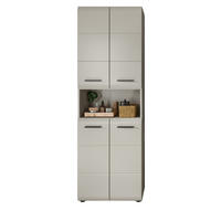 HOCHSCHRANK Kaschmir 60 x 185 cm, Badschrank mit viel Stauraum - Kaschmir/Schwarz, Holzwerkstoff/Kunststoff (60/185/30cm) - Inn.Furn