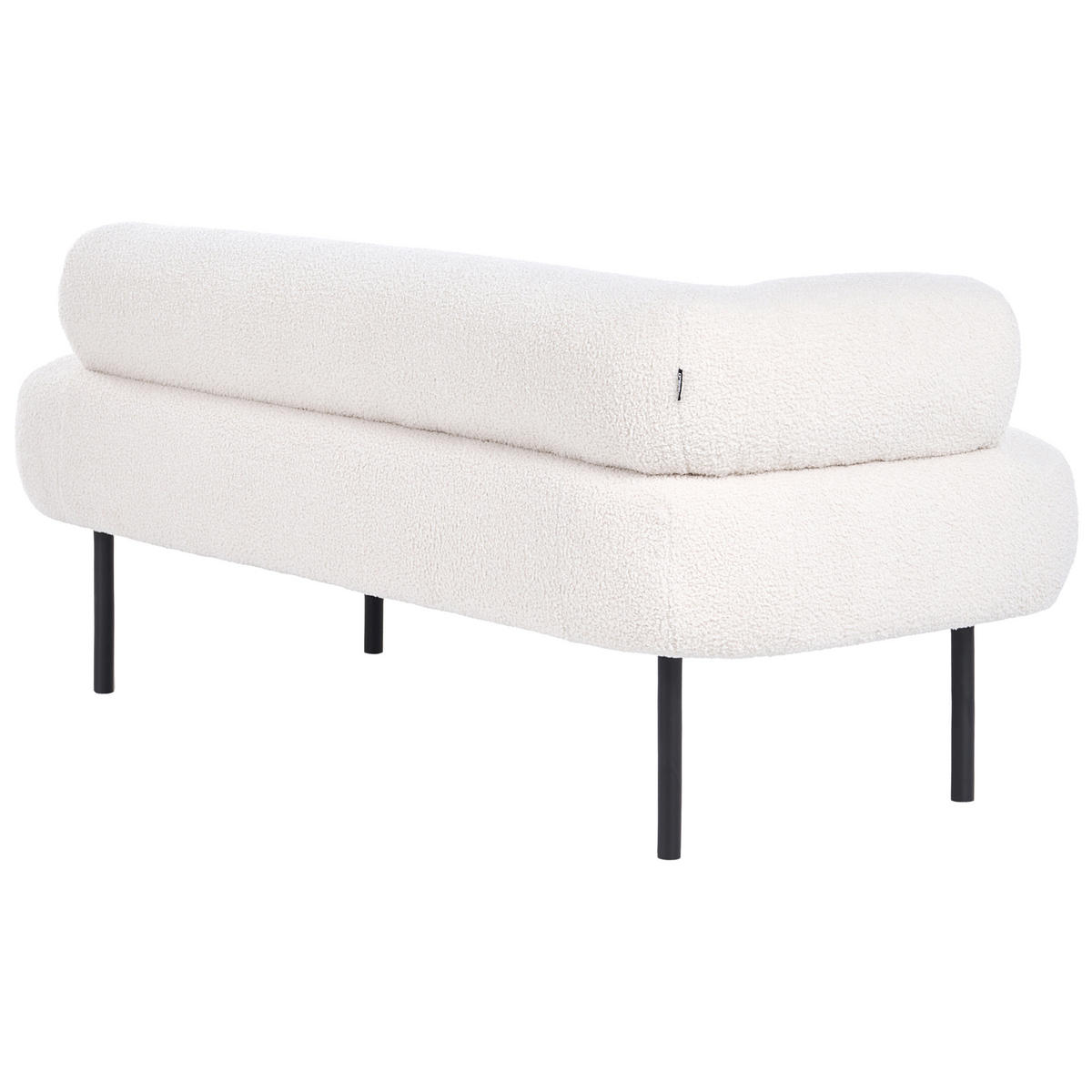 ČALOUNĚNÉ LEHÁTKO CHAISE LONGUE LEVOSTRANNÉ Bouclé Krémově bílé Mirmande - bílá/černá, textil (153/65/70cm) - Beliani