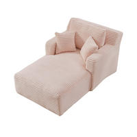 SOFA Cord Pink - Rosa, Textil (100/82/166cm) - WISHDOR