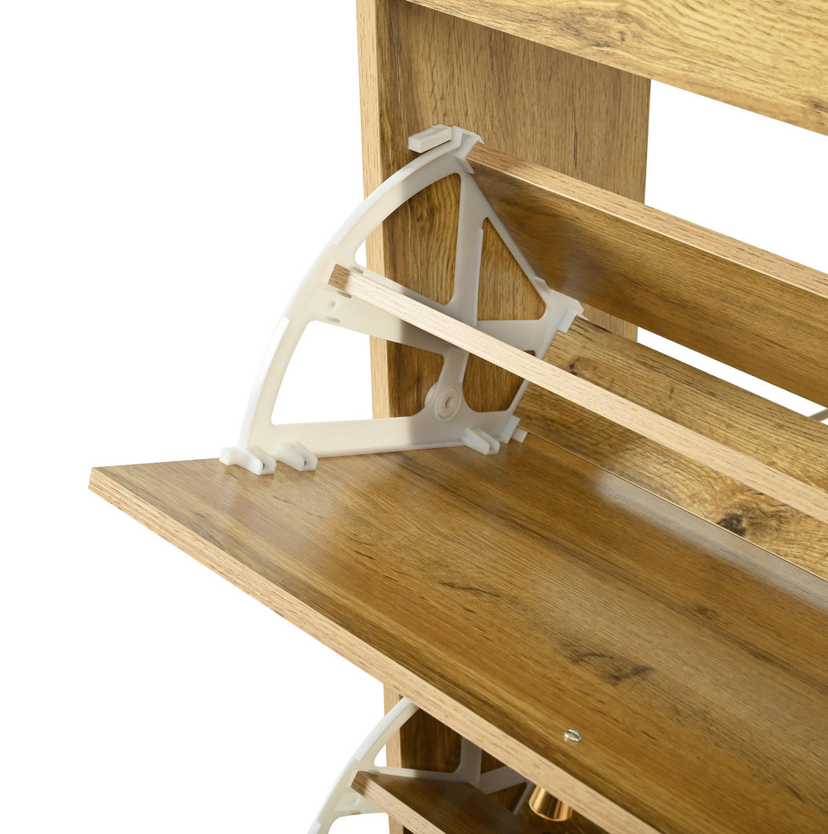 SCHUHSCHRANK aus MDF 63x24x147cm in Natur mit 3 Klappen - Naturfarben, Holzwerkstoff (63/147/24cm) - Modfu