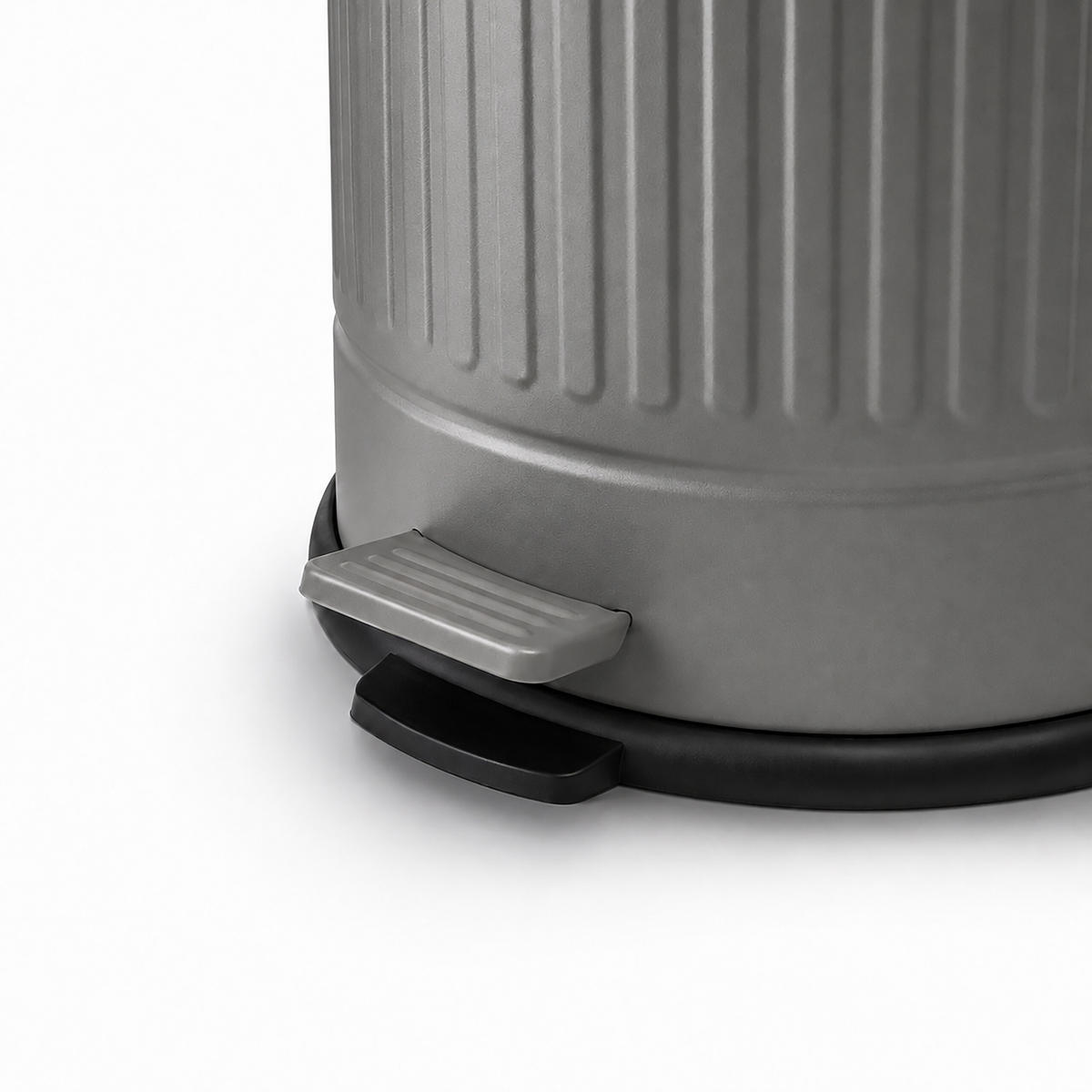 MÜLLEIMER Grau Tretpedal Soft Close Metall 20 l - Grau, Kunststoff/Metall (29.5/47/29.5cm) - Relaxdays