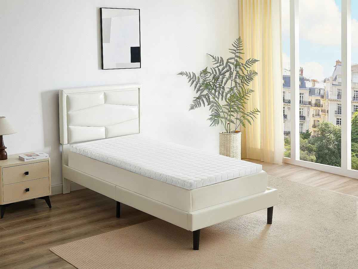 TOPPER - 1 Person - stoff - weiß Rama - Weiß, Textil (80/200cm) - Vente-Unique