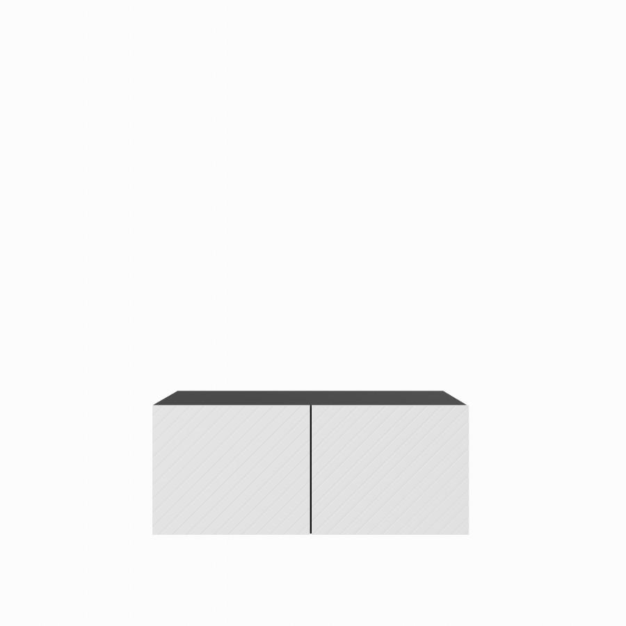 TV-SCHRANK Kaja 100 cm, zweitürig, schwarz, weiß - Schwarz/Weiß, Kunststoff (100/40/40cm) - Margaret Hadas24