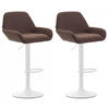BARHOCKER 2er Set Stoff braun - Weiß/Braun, Textil/Metall (51/89/52cm) - CLP