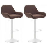 BARHOCKER 2er Set Stoff braun - Weiß/Braun, Textil/Metall (51/89/52cm) - CLP