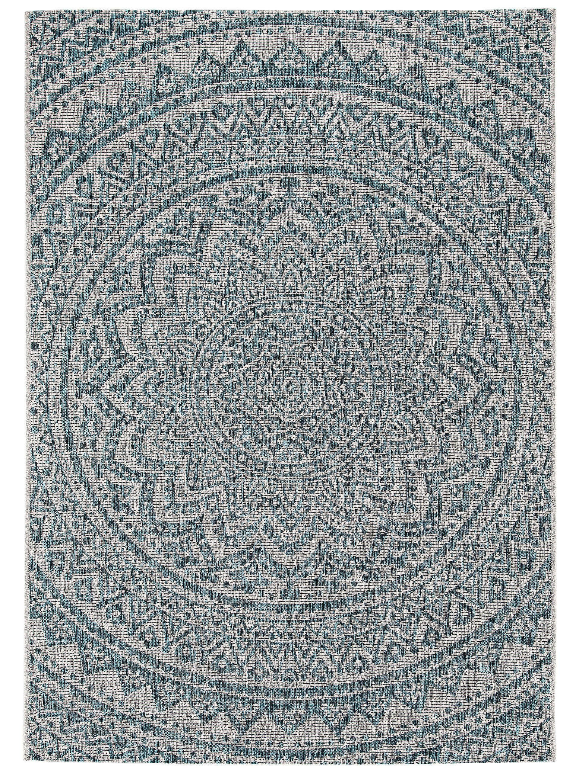 OUTDOORTEPPICH Cleo Beige/Blau 140x200 cm - Beige, Textil (140/200cm) - benuta Nest