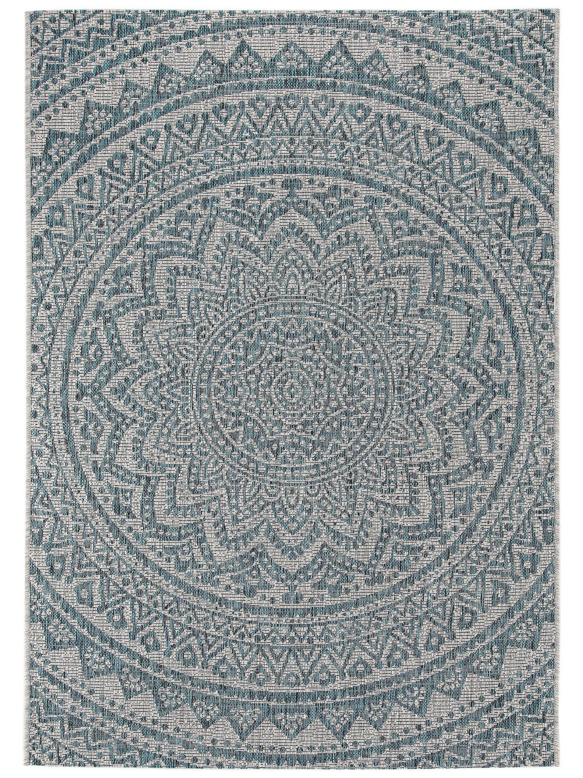 OUTDOORTEPPICH Cleo Beige/Blau 140x200 cm - Beige, Textil (140/200cm) - benuta Nest
