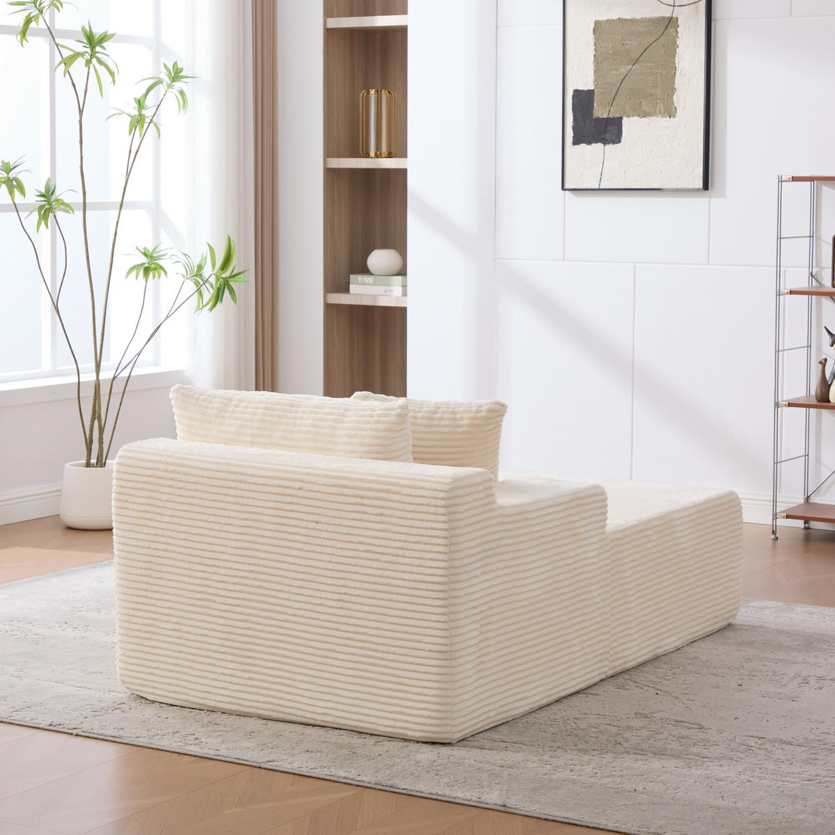 SOFAELEMENT 174/100/74.5 cm Beige Chenillestoff - Beige, Textil (100/74.5/174cm) - Oxeza