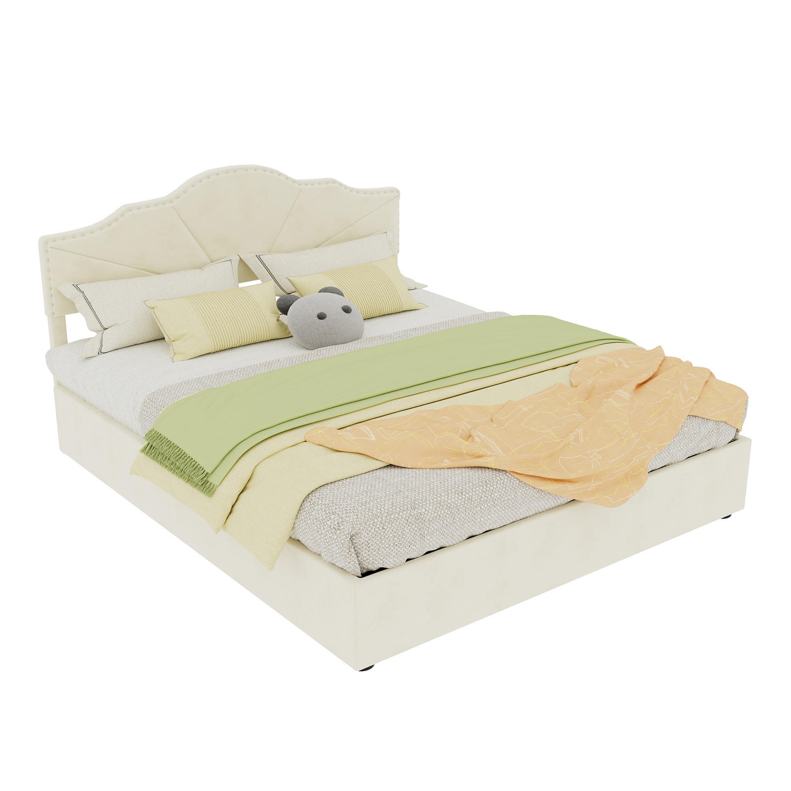STAURAUMBETT 160/200 cm DE-32959 mit Pneumatik-Stauraum und Matratze Beige - Beige, Metall (160/200cm) - ComfortXL