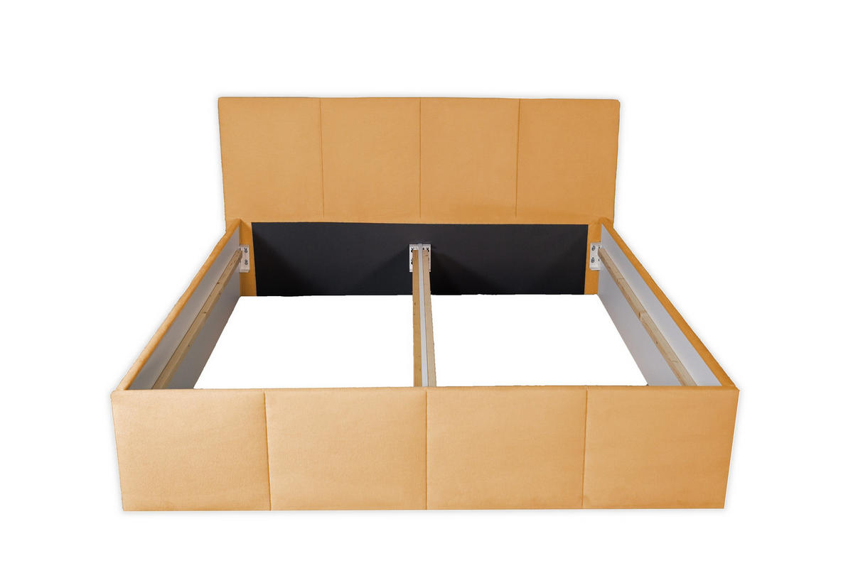 POLSTERBETT Dalas Gold 200 x 200 x 40 cm Stauraum Ohne Matratze und Lattenrost - Goldfarben, Holz (200/200cm) - Halmon Schlafkomfort Betten 