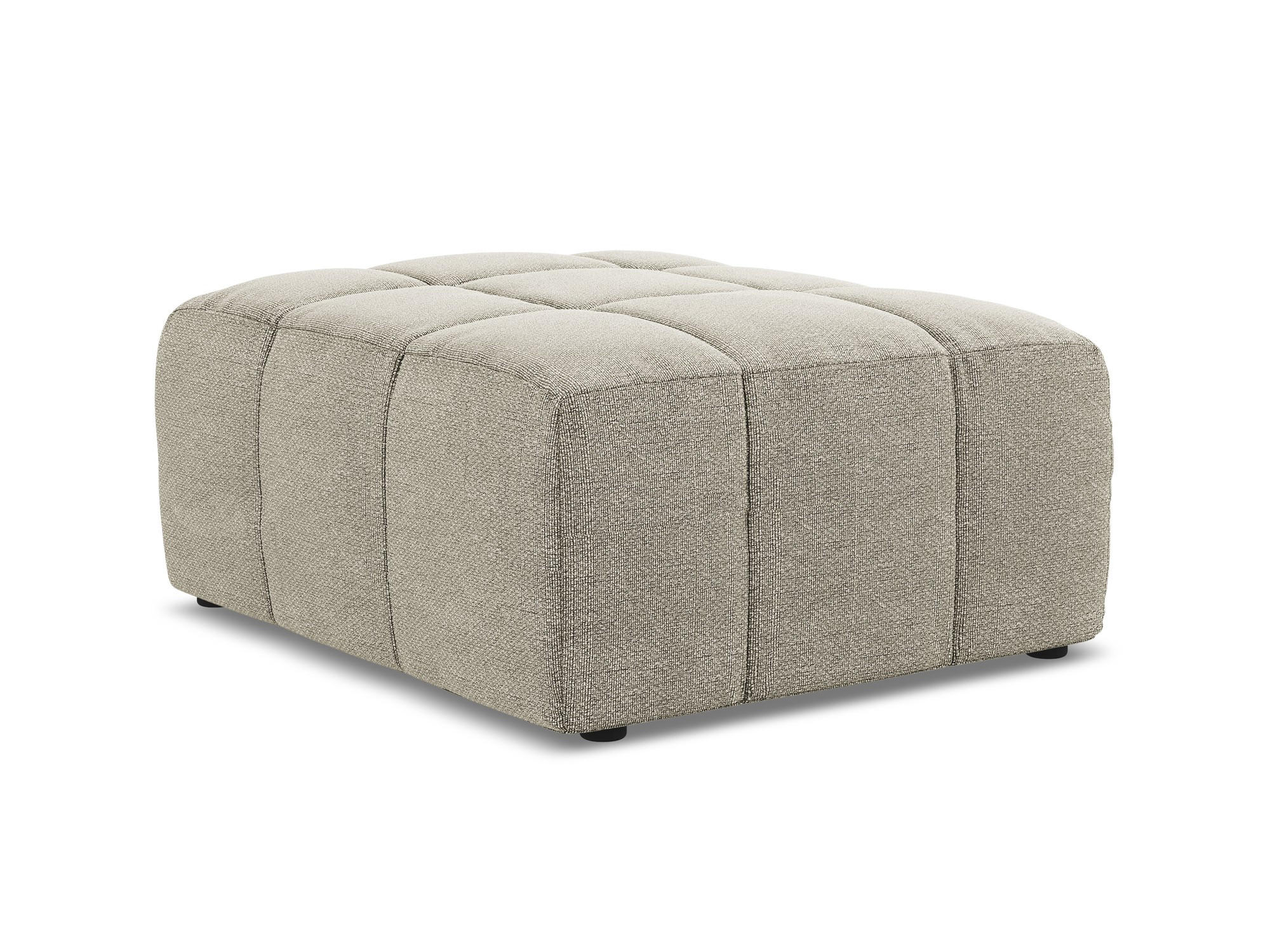 POUF Bouclé Stoff Grau - Taupe/Schwarz, Holzwerkstoff/Kunststoff (75/41/90cm) - Makamii
