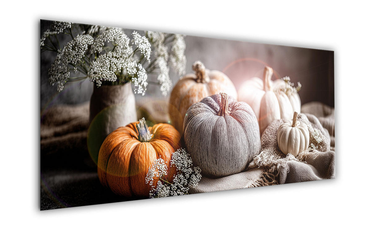 GLASBILD 125x50 cm Stillleben Herbst - Beige, Glas (125/50cm) - artissimo