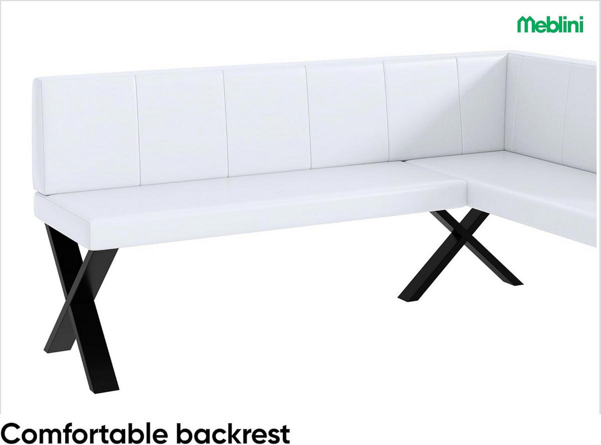 ECKBANK PETER_X - Weiß, Leder (128/168cm) - Meblini