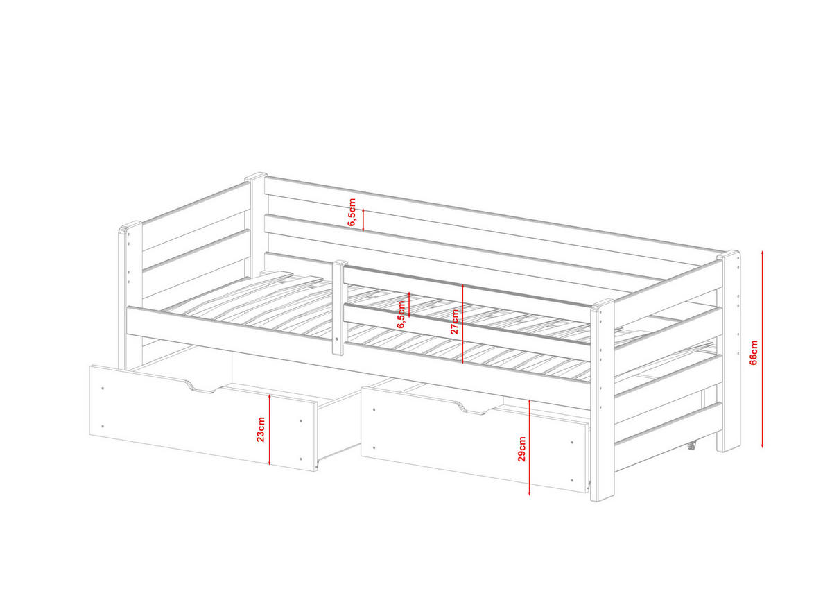 KINDERBETT WEIß - Weiß, Holz (90/200cm) - FURNLUX