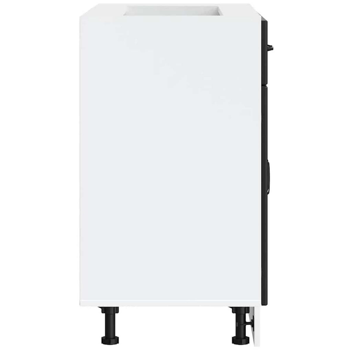 KÜCHENUNTERSCHRANK Lucca mit 2 Türen, 1 Schublade 80/46/81,5 cm aus Holzwerkstoff Schwarz - Schwarz, Holz (80/81.5/46cm) - vidaXL