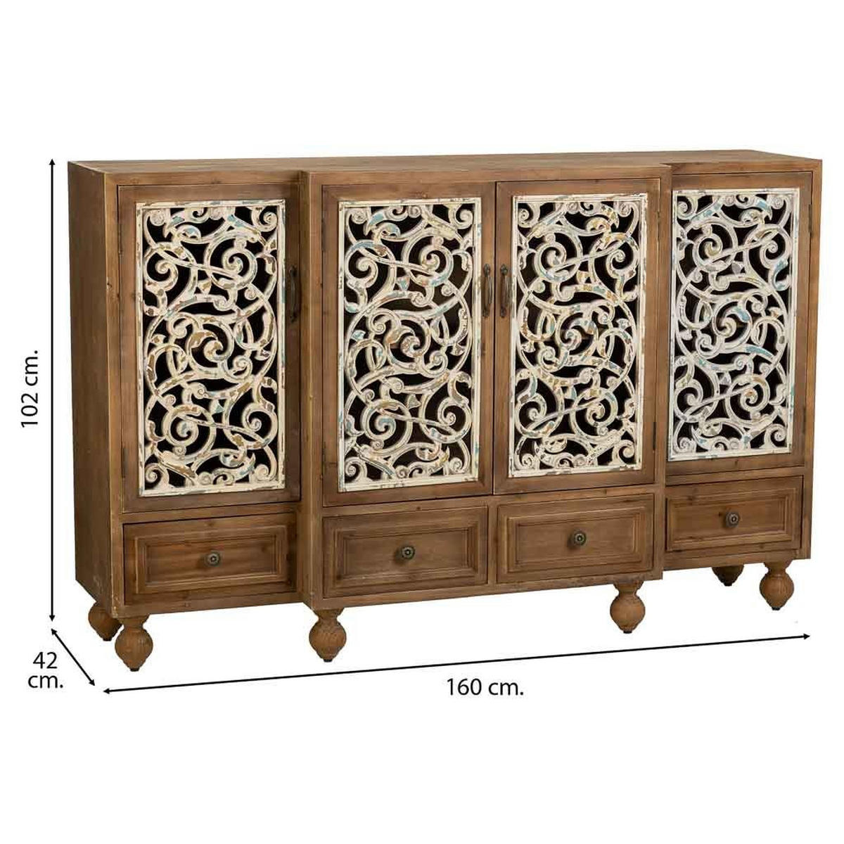 SIDEBOARD aus holz braun 160x42x102 cm - Braun, Holz (160/102/42cm) - Wanderlust