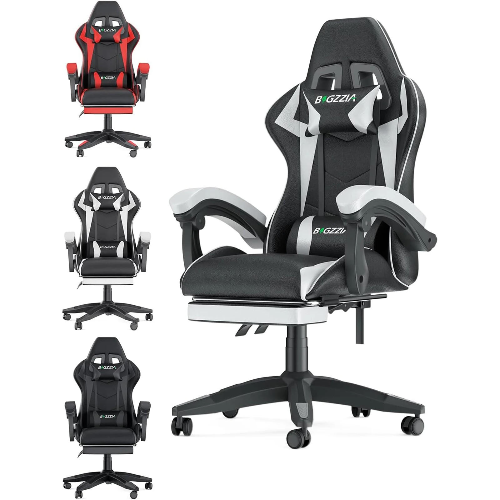 Kaket Gamingstuhl Schwarz, Weiß 50x134x50 cm