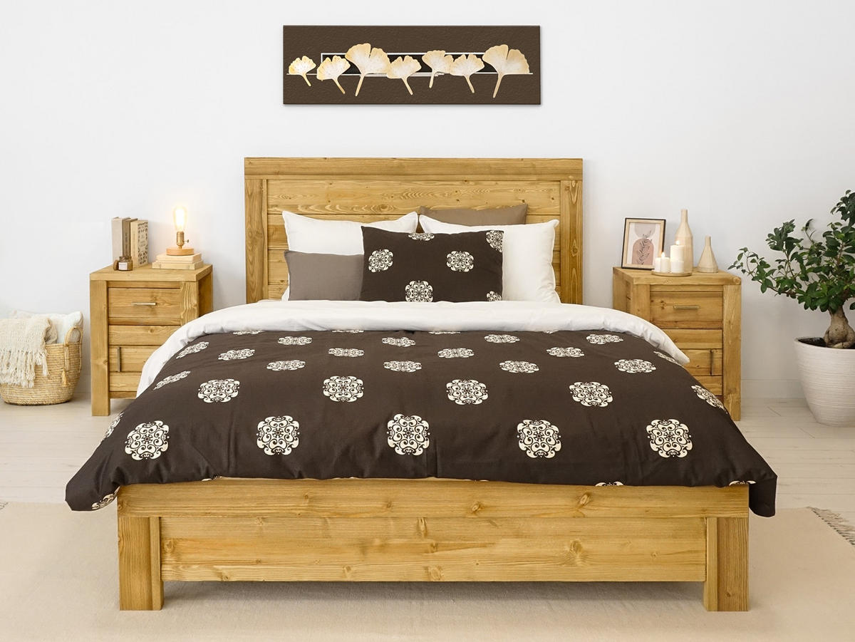 BETT aus Massivholz MIDLAND - Honig, Holz (90/200cm) - Seart