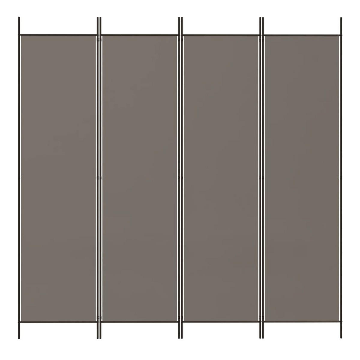 PARAVENT 4-teilig Anthrazit 200/200 Cm Stoff - Anthrazit, Textil (200/200/0.1cm) - vidaXL
