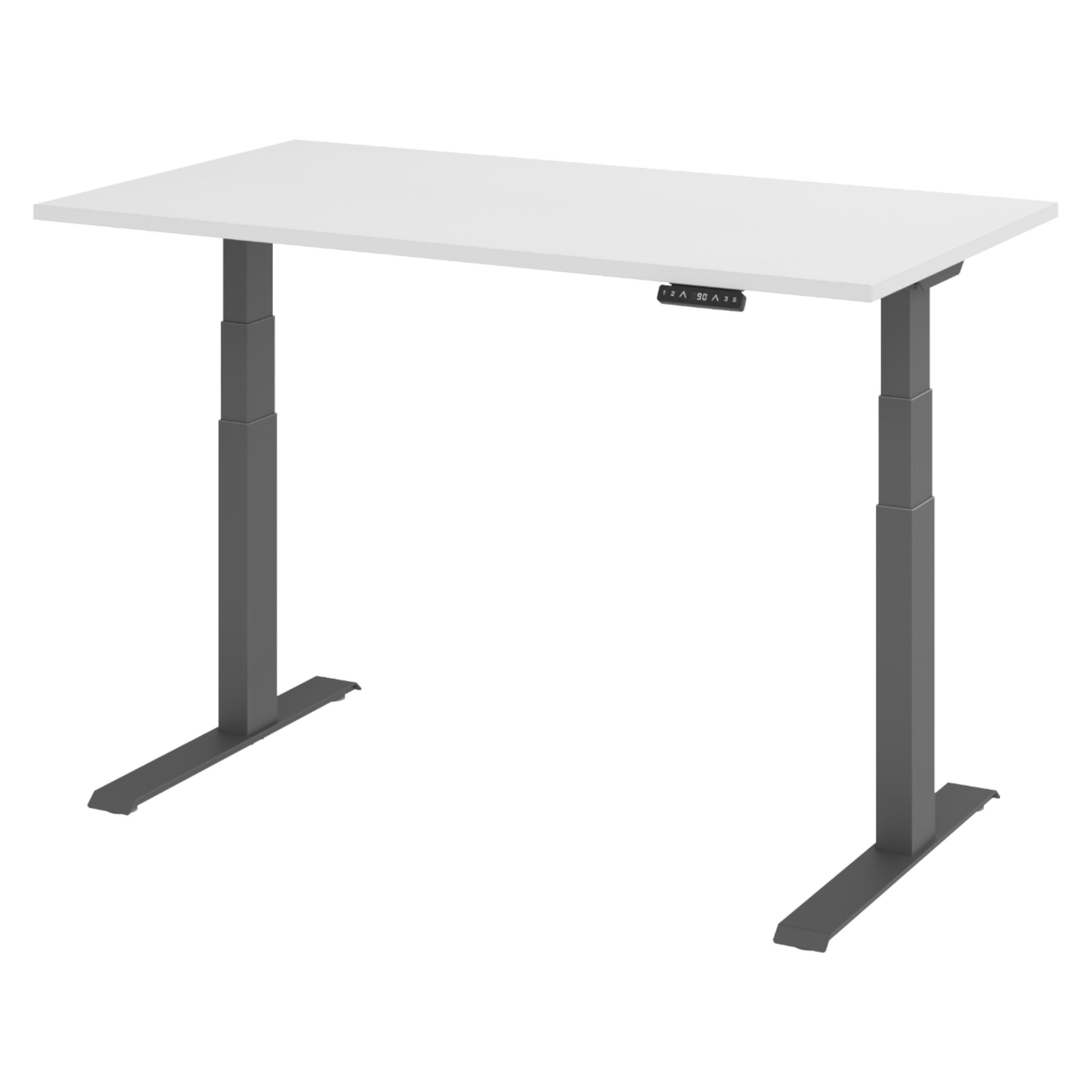 SCHREIBTISCH elektrisch XDKB 80/140/74 cm in Weiß/Graphitfarben - Graphitfarben/Weiß, Holzwerkstoff (80/140/74cm) - bümö