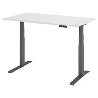 SCHREIBTISCH elektrisch XDKB 80/140/74 cm in Weiß/Graphitfarben - Graphitfarben/Weiß, Holzwerkstoff (80/140/74cm) - bümö