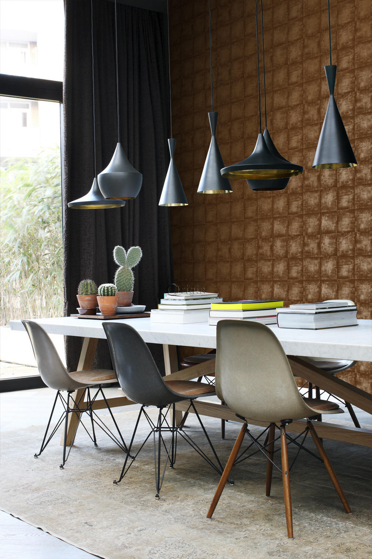TAPETE Uni 53 cm x 10.05 m - Rot, Papier (53/1000cm) - Origin Wallcoverings