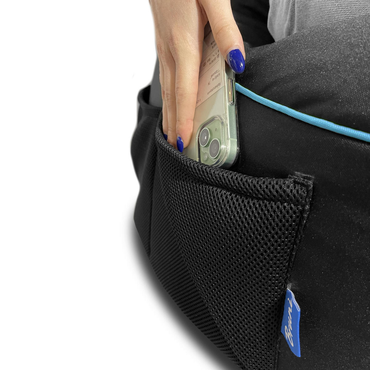 GAMING SITZSACK Cockpit, schwarz 'Blue Edition' - Schwarz, Textil (60/59.5/106.5cm) - Bruni