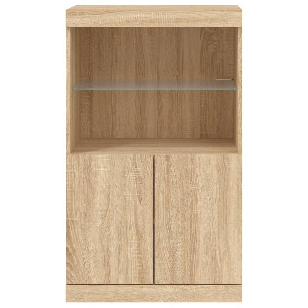 SIDEBOARD mit LED-Licht, 2 Türen 60,5/37/100 cm aus Holzwerkstoff Sonoma-Eiche Dekor - Sonoma Eiche, Holz (60.5/100/37cm) - vidaXL
