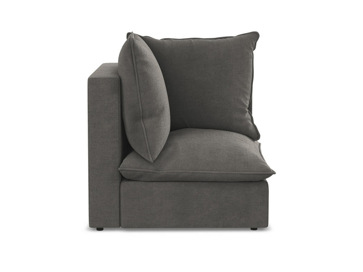 SOFAELEMENT Strukturstoff Grau - Dunkelgrau/Schwarz, Holzwerkstoff/Kunststoff (90/77/90cm) - Makamii
