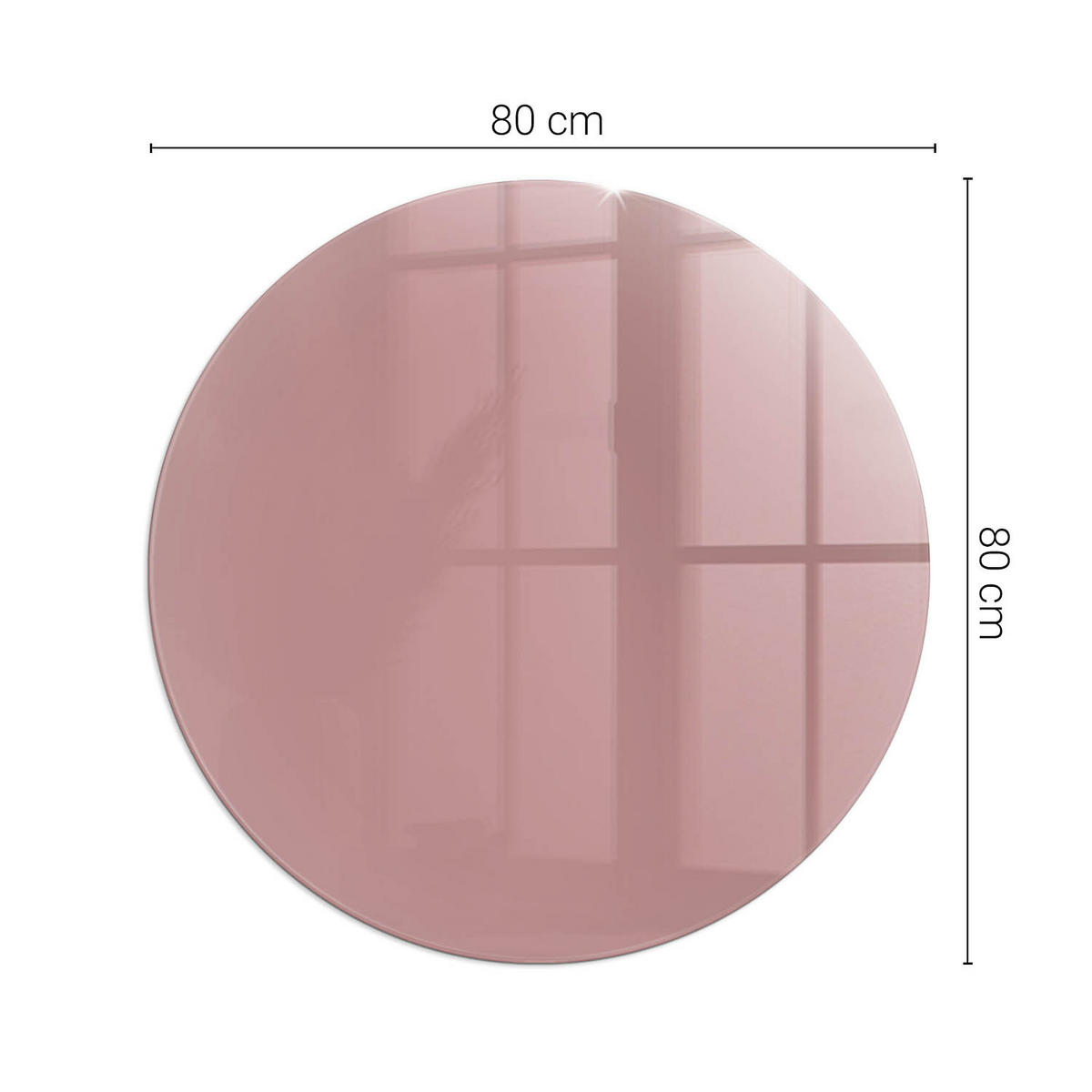 GLASPLATTE für Kamin Ø 80 cm - Pink, Glas (80/80/0.4cm) - TULUP