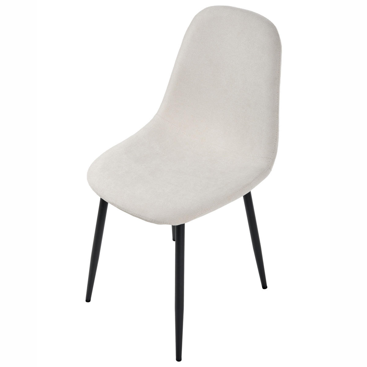 ESSZIMMERSTUHL 4er-Set Hellbeige Crandall - Beige/Schwarz, Textil (44/87/53cm) - Beliani