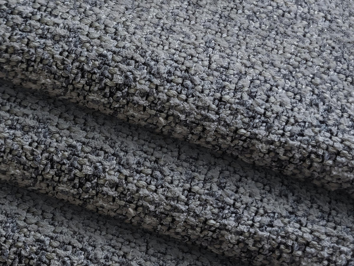 4-SITZER-SOFA Strukturstoff Stoff Grau - Dunkelgrau/Braun, Holz/Textil (270/73/95cm) - Makamii