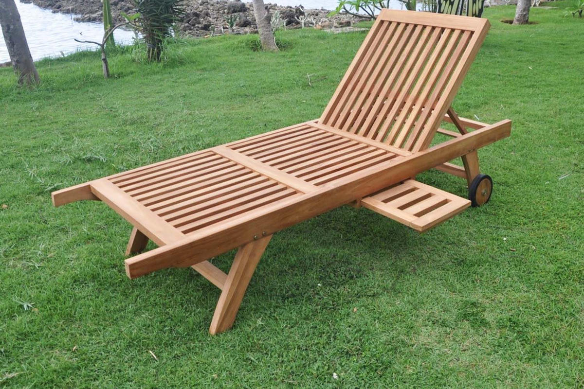 SONNENLIEGE Tamana Braun aus Modernem Teakholz - Braun, Holz (200/37cm) - Concept Usine