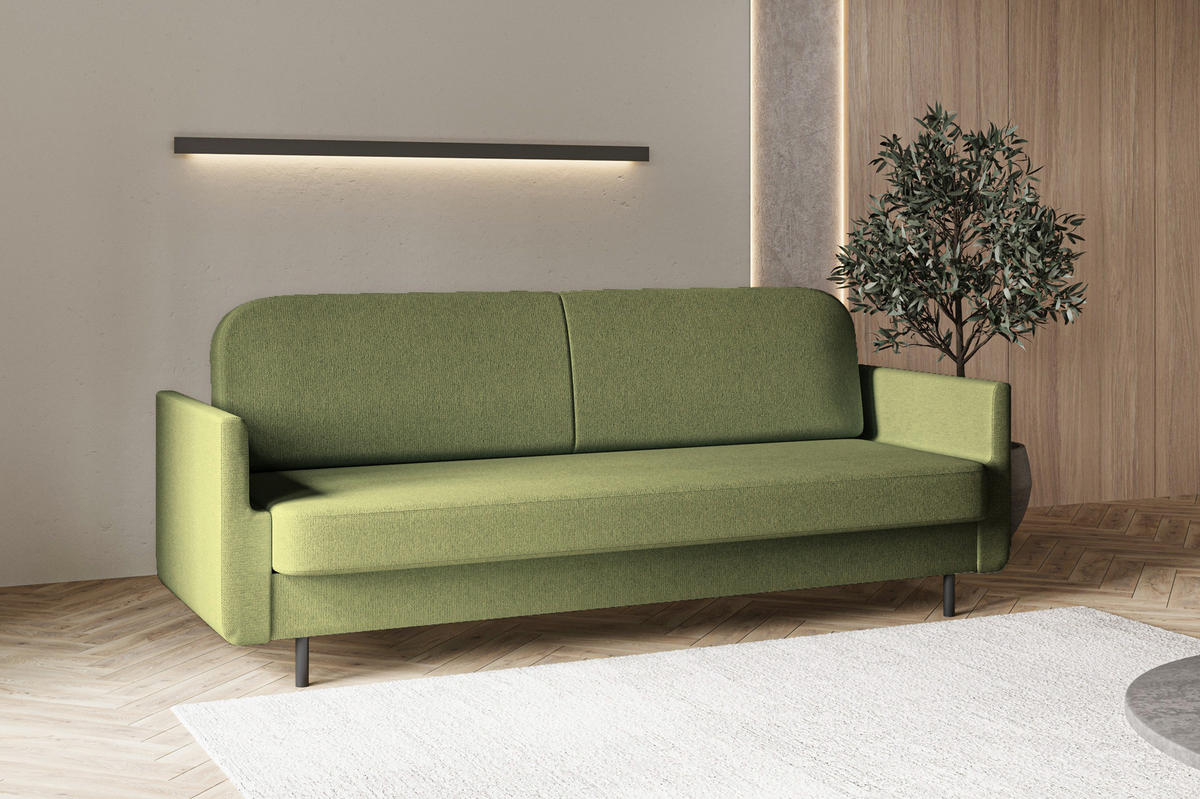 SCHLAFSOFA - POUCH - Grün - Aragon 39 - Grün, Holzwerkstoff (221/87/84cm) - Möblo
