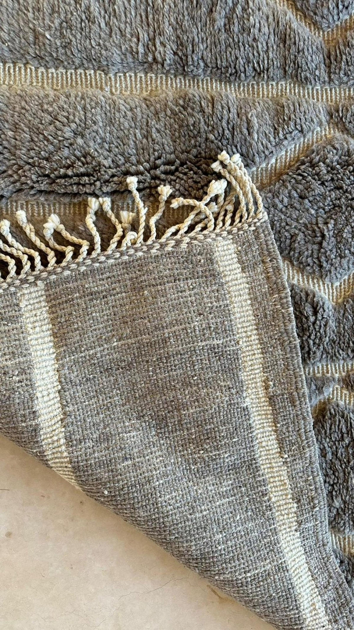 BERBERTEPPICH aus Marokko aus reiner Wolle 200x 300 cm - Grau, Naturmaterialien (200/300cm) - AFK Living