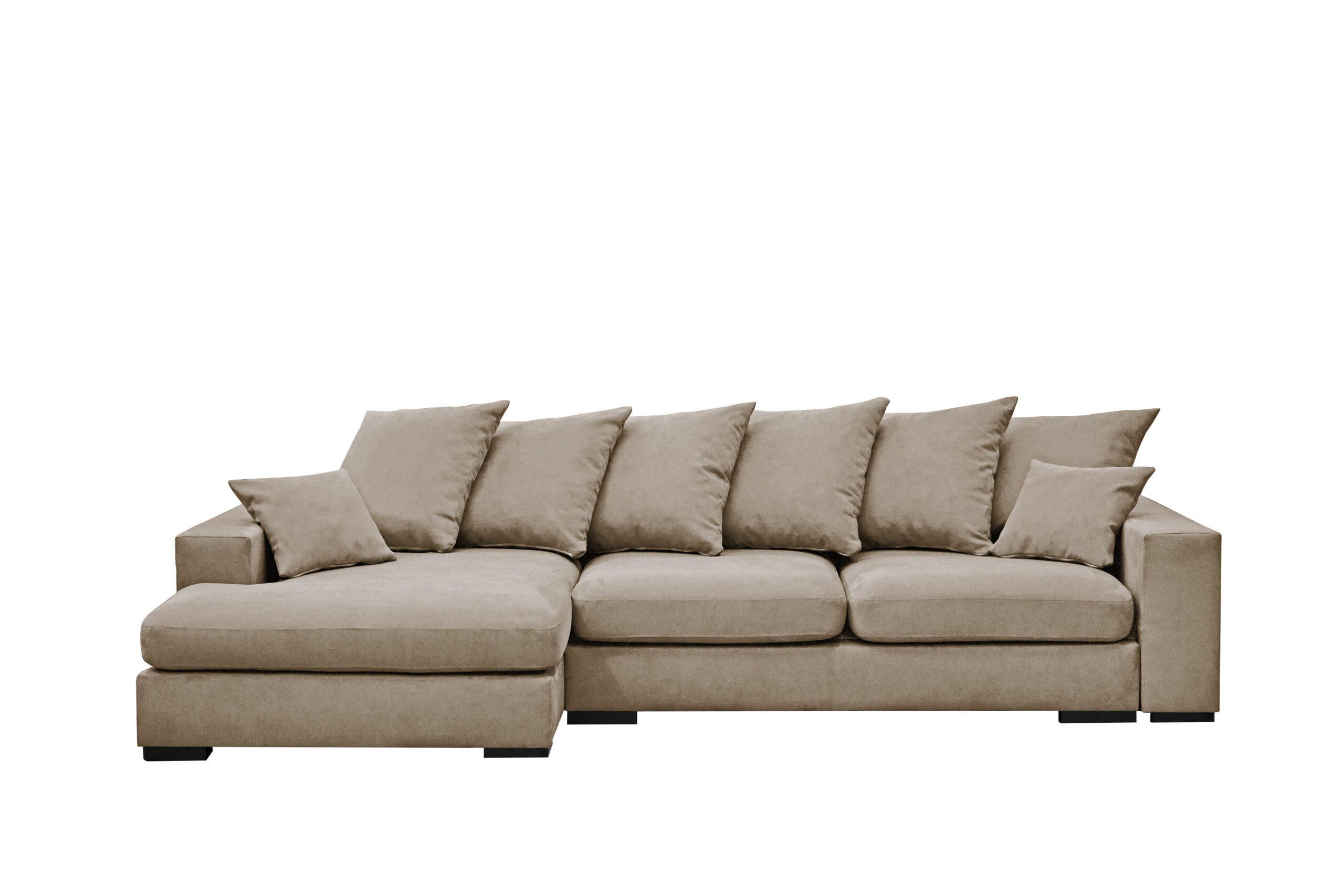 ECKSOFA Mit Schlaffunktion Und Bettkasten Couch L-form Gabon Stoff Riviera Links Beige - Beige, Holz (155/285cm) - Kaiser Möbel