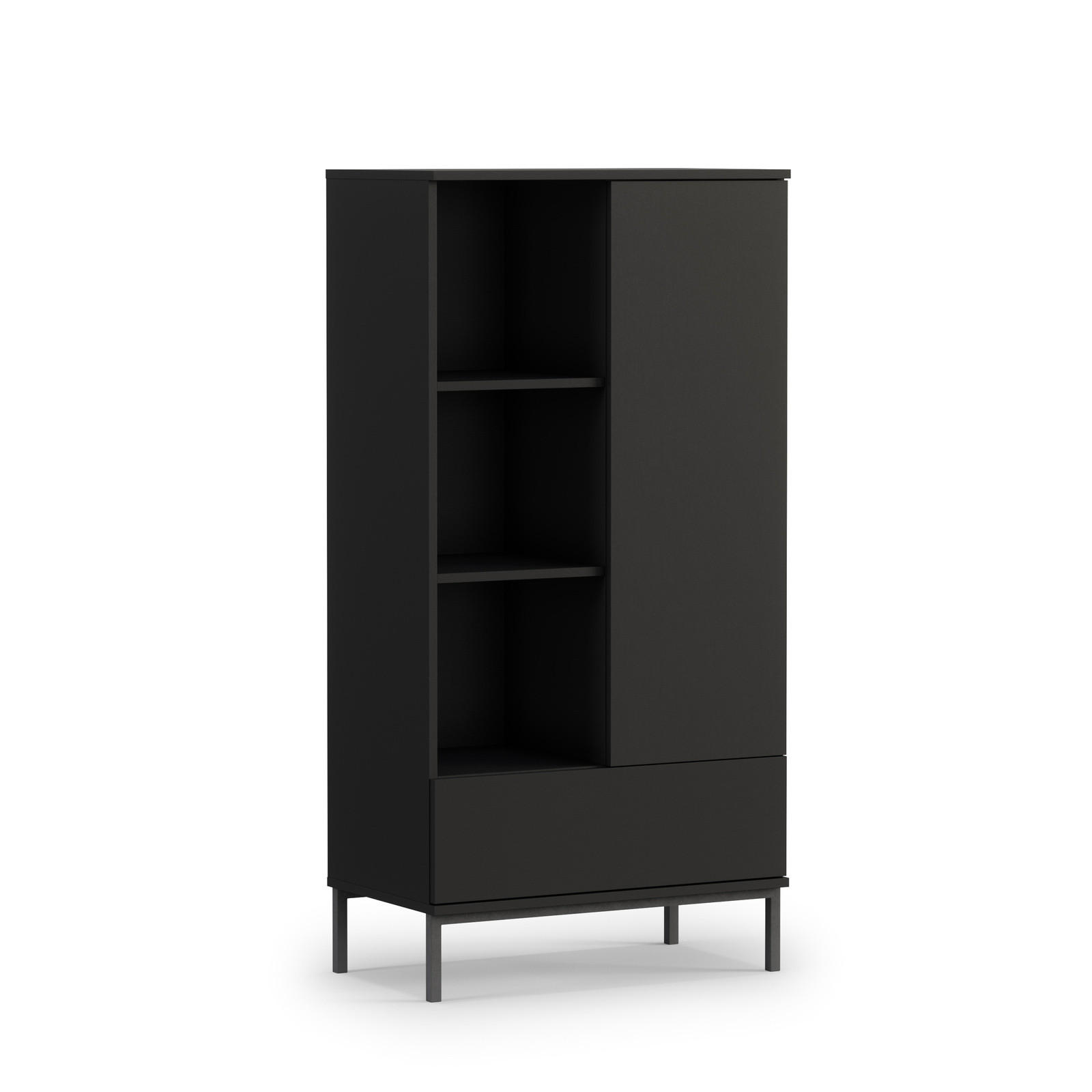 Ravio Bücherregal Schwarz 70x140x41 cm