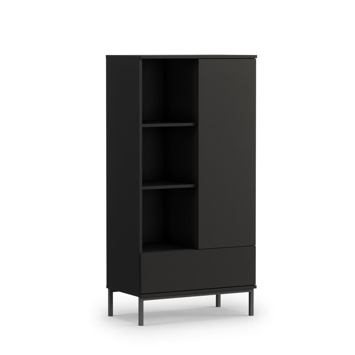 BÜCHERREGAL Dallas 70x140 Schwarz - Schwarz, Holzwerkstoff/Metall (70/140/41cm) - Ravio