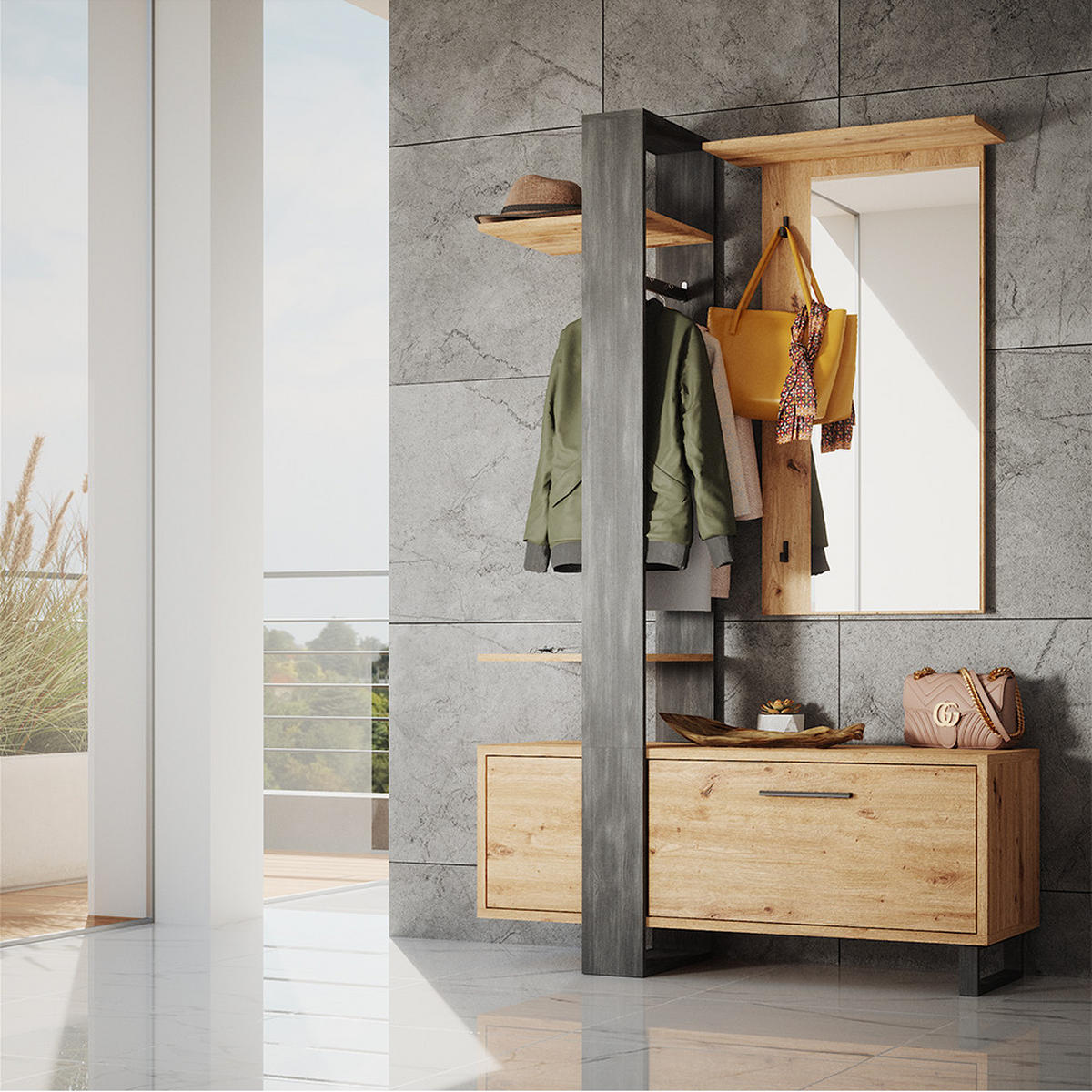 ŠATNÍKOVÁ SKRIŇA Porto Hnedá - hnedá, kompozitné drevo (120/192/40cm) - Vicco