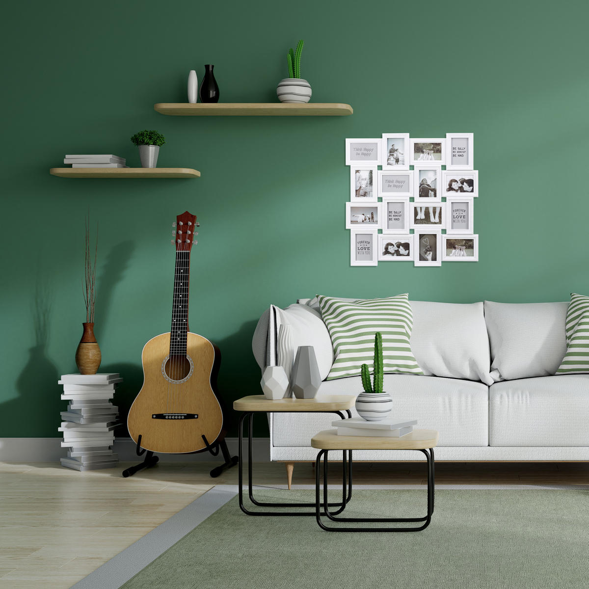 BILDERRAHMEN - Weiß, Wellpappe/Kunststoff (70/70/2.5cm) - Relaxdays