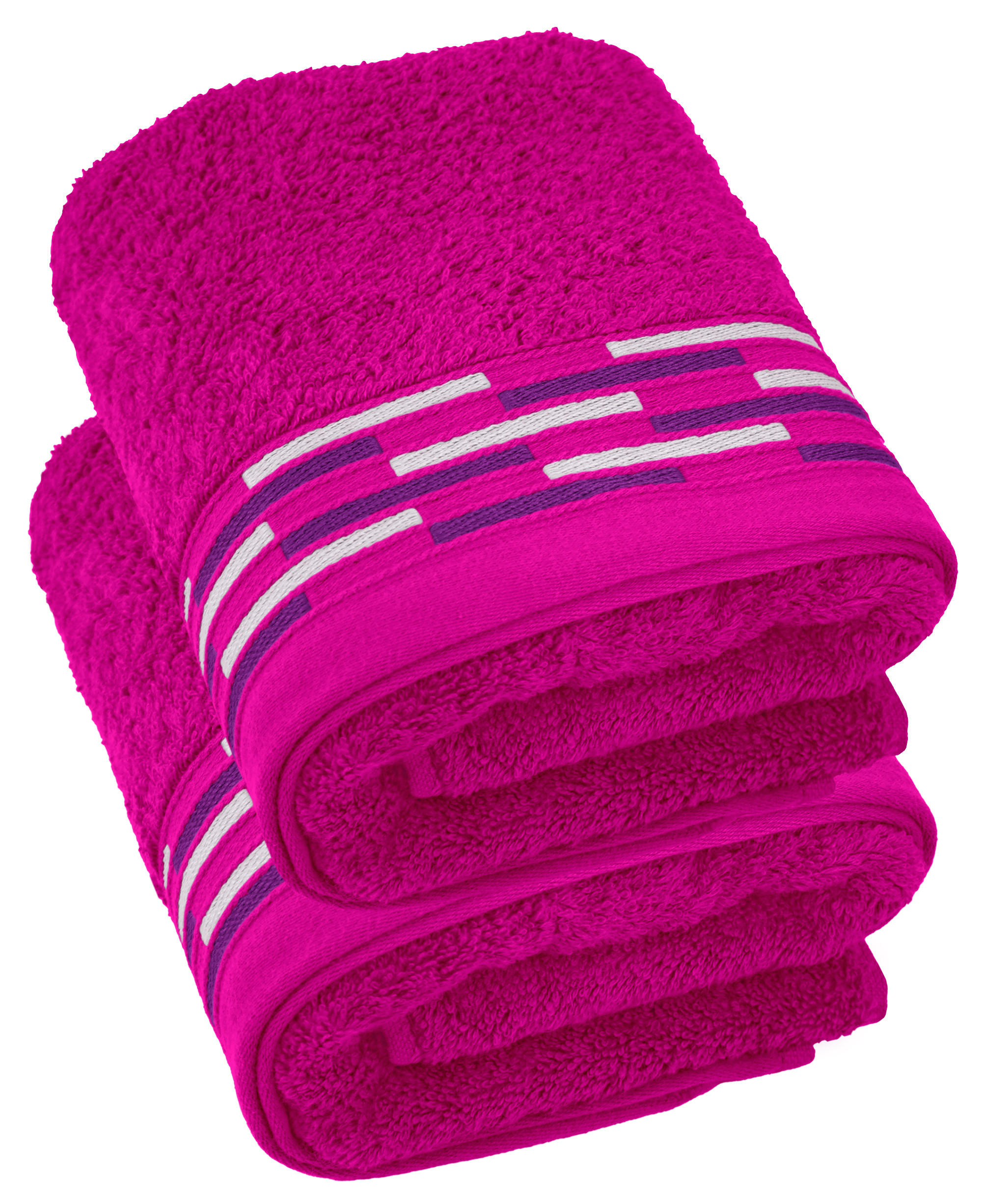 HANDTUCH Lugano Purpur 2er 50x100 cm - Pink, Textil (50/100cm) - Lashuma